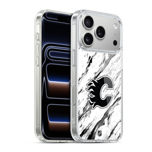 NHL Calgary Flames Marble Soft Gel Case for Apple iPhone 17 Pro