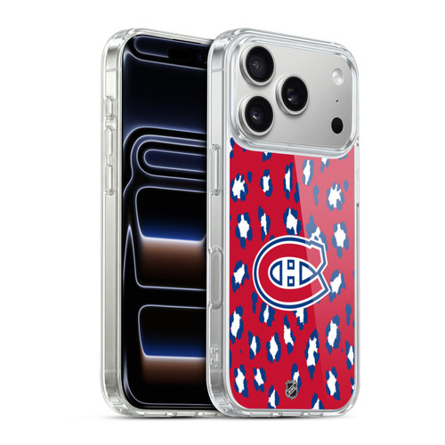 NHL Montreal Canadiens Leopard Pattern Soft Gel Case for Apple iPhone 17 Pro