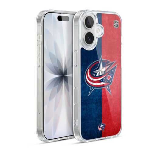 NHL Columbus Blue Jackets Half Distressed Soft Gel Case for Apple iPhone 17
