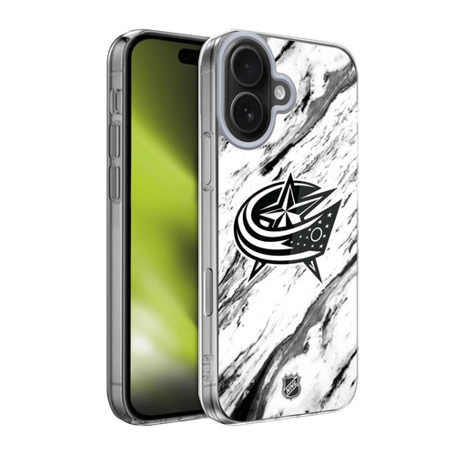NHL Columbus Blue Jackets Marble Soft Gel Case for Apple iPhone 17
