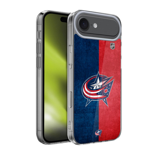 NHL Columbus Blue Jackets Half Distressed Soft Gel Case for Apple iPhone 17 Air