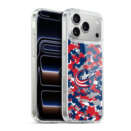 NHL Columbus Blue Jackets Camouflage Soft Gel Case for Apple iPhone 17 Pro Max