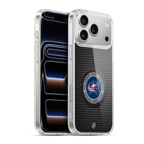 NHL Columbus Blue Jackets Puck Texture Soft Gel Case for Apple iPhone 17 Pro Max