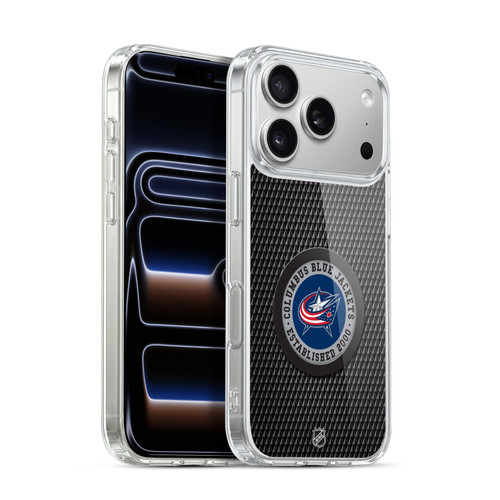 NHL Columbus Blue Jackets Puck Texture Soft Gel Case for Apple iPhone 17 Pro