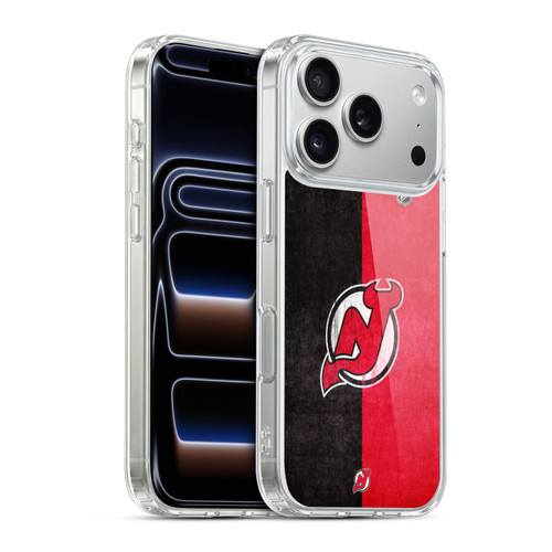 NHL New Jersey Devils Half Distressed Soft Gel Case for Apple iPhone 17 Pro