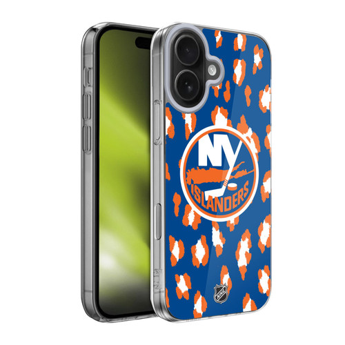 NHL New York Islanders Leopard Pattern Soft Gel Case for Apple iPhone 17