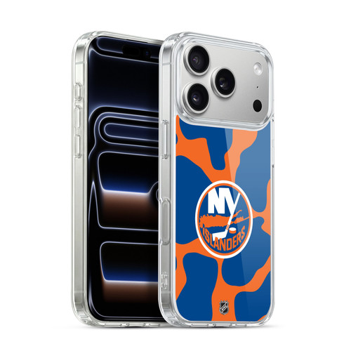 NHL New York Islanders Cow Pattern Soft Gel Case for Apple iPhone 17 Pro