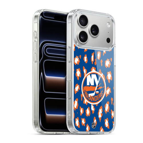 NHL New York Islanders Leopard Pattern Soft Gel Case for Apple iPhone 17 Pro