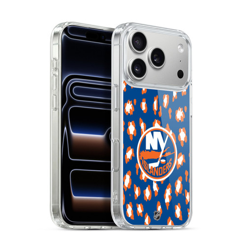 NHL New York Islanders Leopard Pattern Soft Gel Case for Apple iPhone 17 Pro