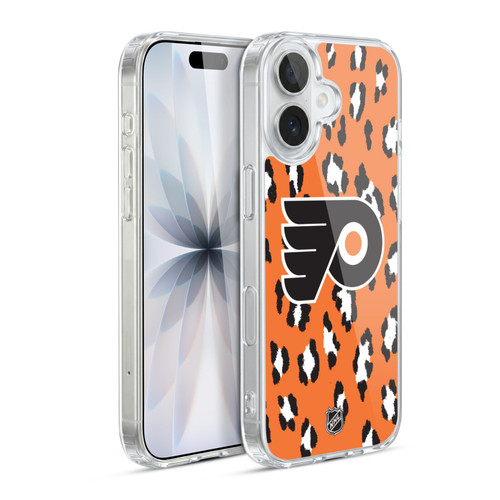 NHL Philadelphia Flyers Leopard Pattern Soft Gel Case for Apple iPhone 17