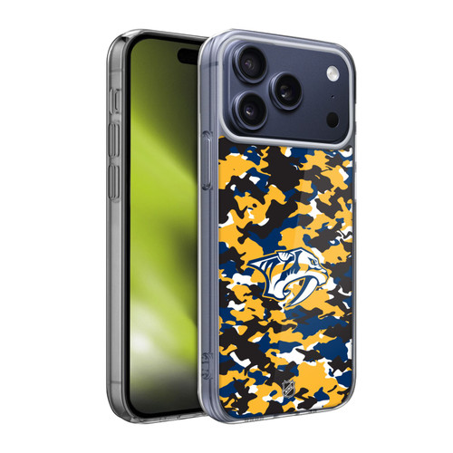 NHL Nashville Predators Camouflage Soft Gel Case for Apple iPhone 17 Pro Max
