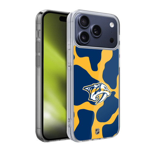 NHL Nashville Predators Cow Pattern Soft Gel Case for Apple iPhone 17 Pro