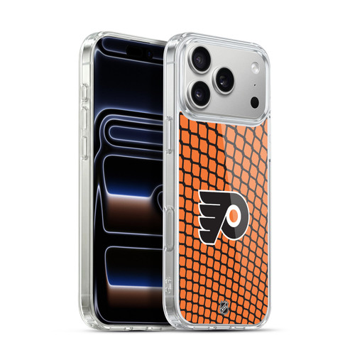 NHL Philadelphia Flyers Net Pattern Soft Gel Case for Apple iPhone 17 Pro Max