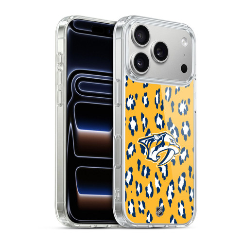 NHL Nashville Predators Leopard Pattern Soft Gel Case for Apple iPhone 17 Pro