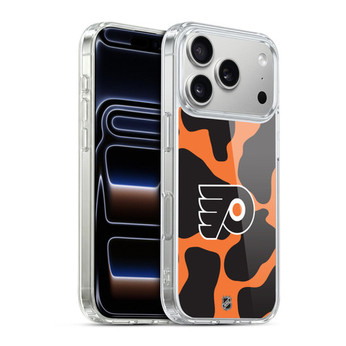NHL Philadelphia Flyers Cow Pattern Soft Gel Case for Apple iPhone 17 Pro