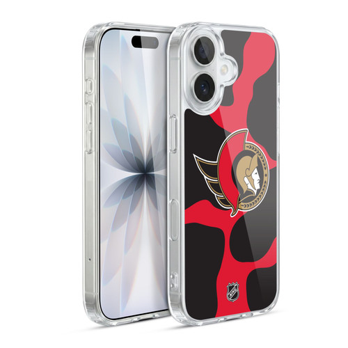 NHL Ottawa Senators Cow Pattern Soft Gel Case for Apple iPhone 17