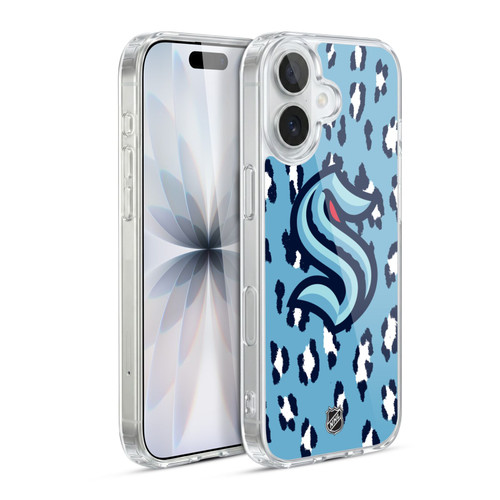 NHL Seattle Kraken Leopard Pattern Soft Gel Case for Apple iPhone 17