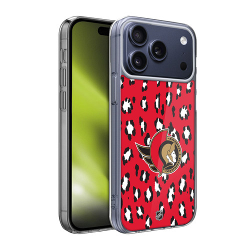 NHL Ottawa Senators Leopard Pattern Soft Gel Case for Apple iPhone 17 Pro Max