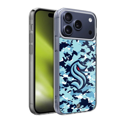NHL Seattle Kraken Camouflage Soft Gel Case for Apple iPhone 17 Pro Max
