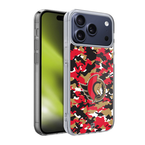 NHL Ottawa Senators Camouflage Soft Gel Case for Apple iPhone 17 Pro