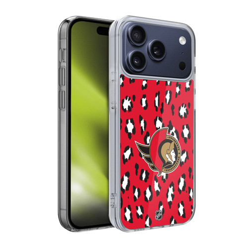 NHL Ottawa Senators Leopard Pattern Soft Gel Case for Apple iPhone 17 Pro