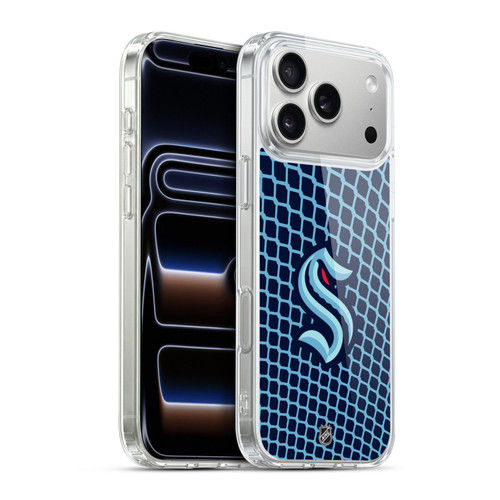 NHL Seattle Kraken Net Pattern Soft Gel Case for Apple iPhone 17 Pro Max