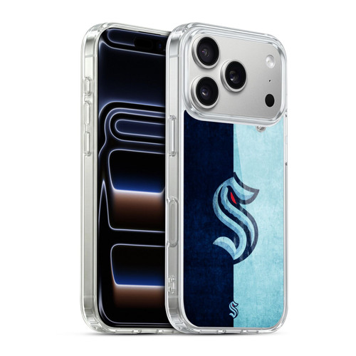 NHL Seattle Kraken Half Distressed Soft Gel Case for Apple iPhone 17 Pro