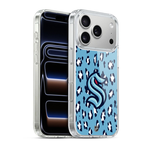 NHL Seattle Kraken Leopard Pattern Soft Gel Case for Apple iPhone 17 Pro