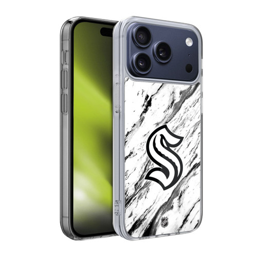 NHL Seattle Kraken Marble Soft Gel Case for Apple iPhone 17 Pro