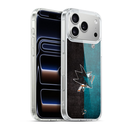 NHL San Jose Sharks Half Distressed Soft Gel Case for Apple iPhone 17 Pro Max