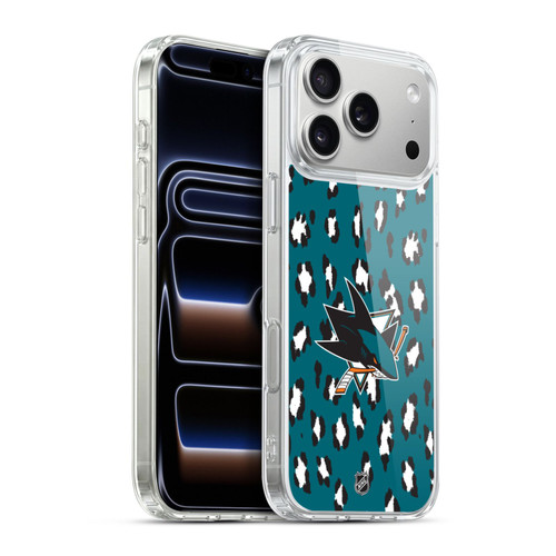 NHL San Jose Sharks Leopard Pattern Soft Gel Case for Apple iPhone 17 Pro Max