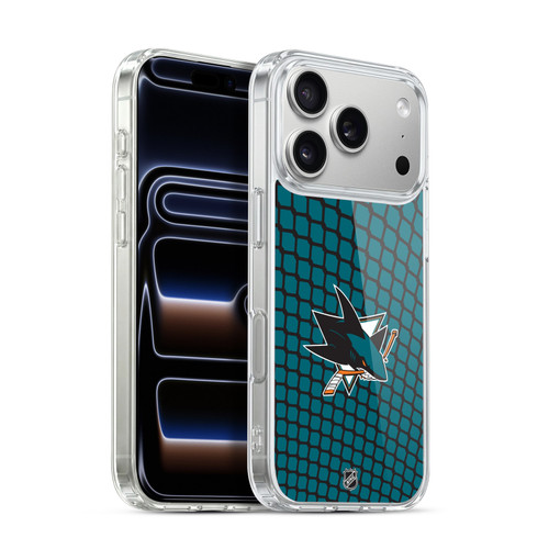 NHL San Jose Sharks Net Pattern Soft Gel Case for Apple iPhone 17 Pro