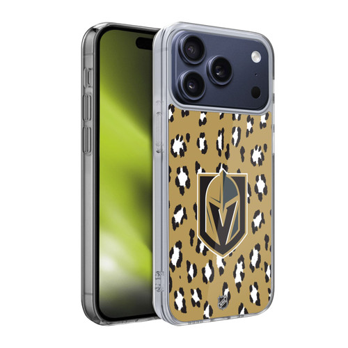 NHL Vegas Golden Knights Leopard Pattern Soft Gel Case for Apple iPhone 17 Pro