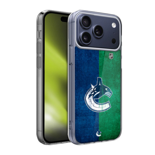NHL Vancouver Canucks Half Distressed Soft Gel Case for Apple iPhone 17 Pro Max