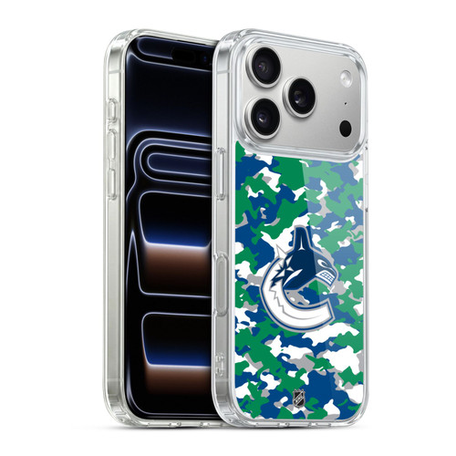 NHL Vancouver Canucks Camouflage Soft Gel Case for Apple iPhone 17 Pro