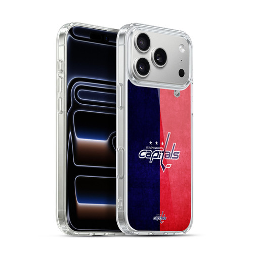 NHL Washington Capitals Half Distressed Soft Gel Case for Apple iPhone 17 Pro Max