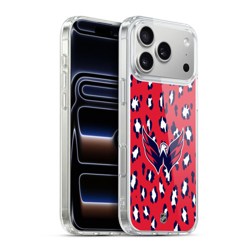 NHL Washington Capitals Leopard Pattern Soft Gel Case for Apple iPhone 17 Pro Max