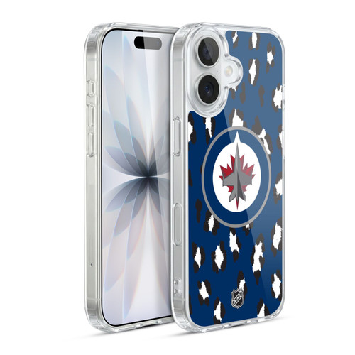 NHL Winnipeg Jets Leopard Pattern Soft Gel Case for Apple iPhone 17