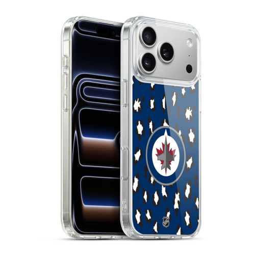 NHL Winnipeg Jets Leopard Pattern Soft Gel Case for Apple iPhone 17 Pro Max