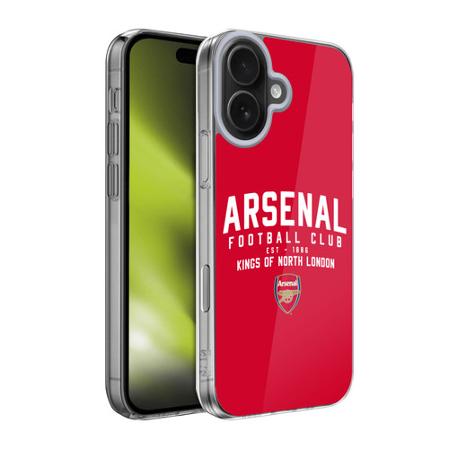 Arsenal FC Typography  Kings Of North London Soft Gel Case for Apple iPhone 17 Arsenal FC Typography  Kings Of North London Soft Gel Case for Apple iPhone 17
