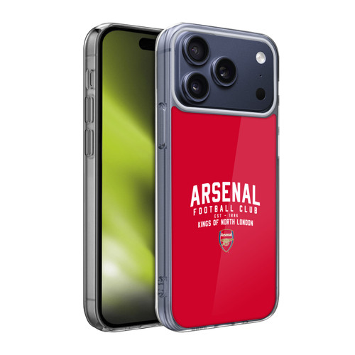 Arsenal FC Typography  Kings Of North London Soft Gel Case for Apple iPhone 17 Pro Max Arsenal FC Typography  Kings Of North London Soft Gel Case for Apple iPhone 17 Pro Max