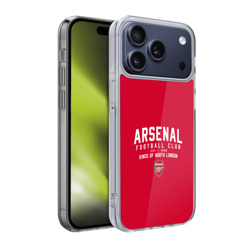 Arsenal FC Typography  Kings Of North London Soft Gel Case for Apple iPhone 17 Pro Arsenal FC Typography  Kings Of North London Soft Gel Case for Apple iPhone 17 Pro