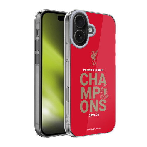 Liverpool Football Club 2020 Champions Red Typography Soft Gel Case for Apple iPhone 17