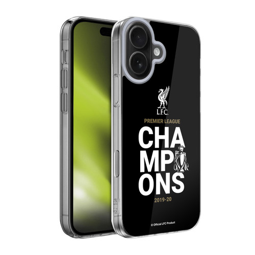 Liverpool Football Club 2020 Champions Black Typography Soft Gel Case for Apple iPhone 17