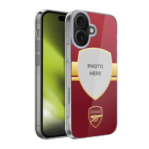 Custom Customised Personalised Arsenal FC Customised Photos Red and Gold Soft Gel Case for Apple iPhone 17