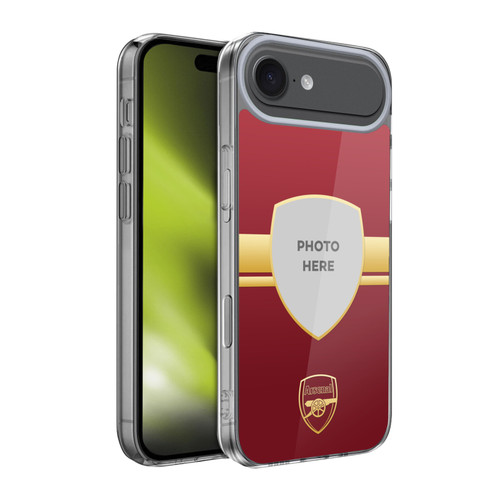 Custom Customised Personalised Arsenal FC Customised Photos Red and Gold Soft Gel Case for Apple iPhone 17 Air