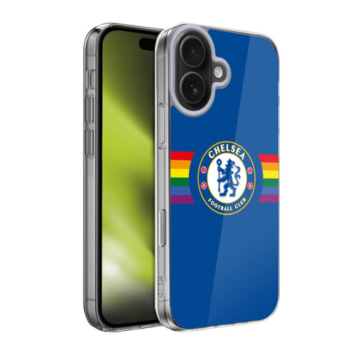 Chelsea Football Club PRIDE CREST Horizontal Blue Soft Gel Case for Apple iPhone 17