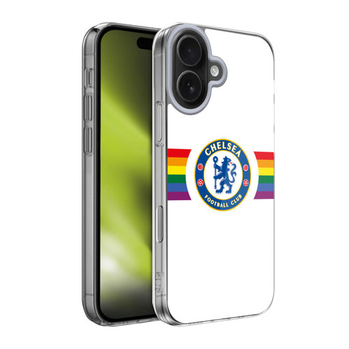 Chelsea Football Club PRIDE CREST Horizontal White Soft Gel Case for Apple iPhone 17
