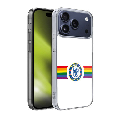 Chelsea Football Club PRIDE CREST Horizontal White Soft Gel Case for Apple iPhone 17 Pro