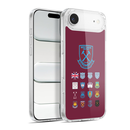 West Ham United FC Crest History Pattern 2 Soft Gel Case for Apple iPhone 17 Air